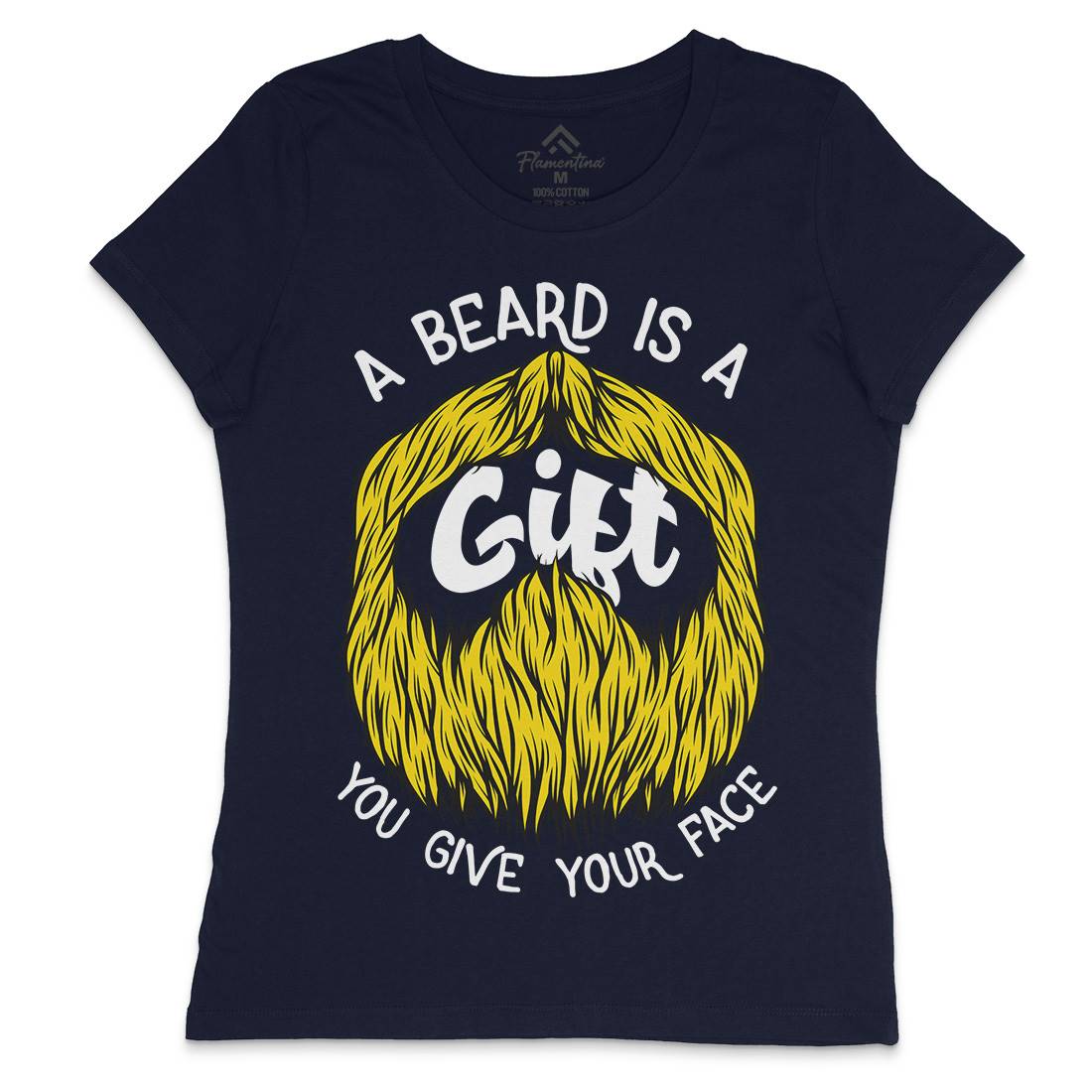 Beard Is A Gift Womens Crew Neck T-Shirt Barber C804