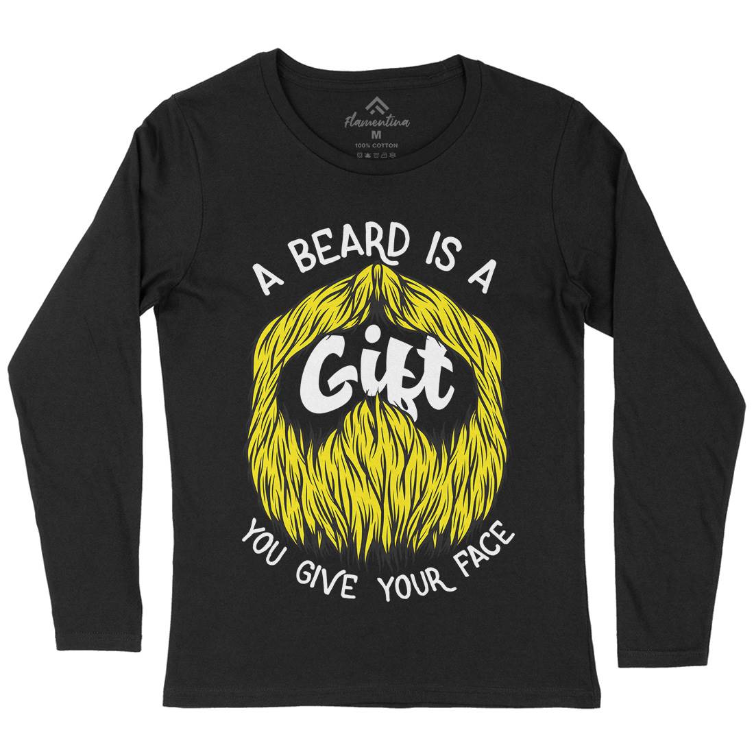 Beard Is A Gift Womens Long Sleeve T-Shirt Barber C804