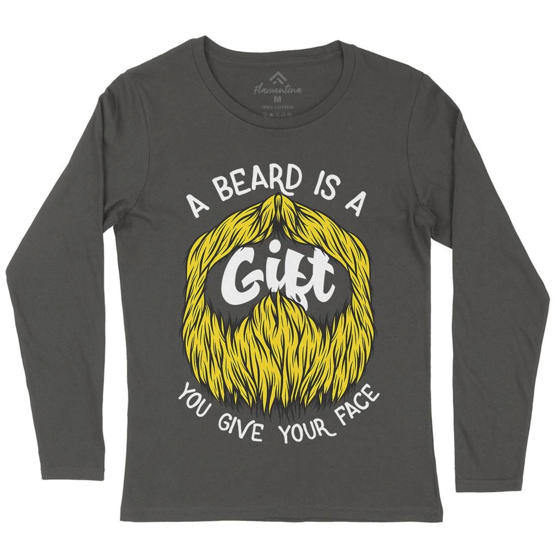 Beard Is A Gift Womens Long Sleeve T-Shirt Barber C804