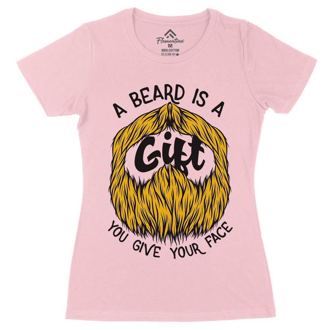 Beard Is A Gift Womens Organic Crew Neck T-Shirt Barber C804