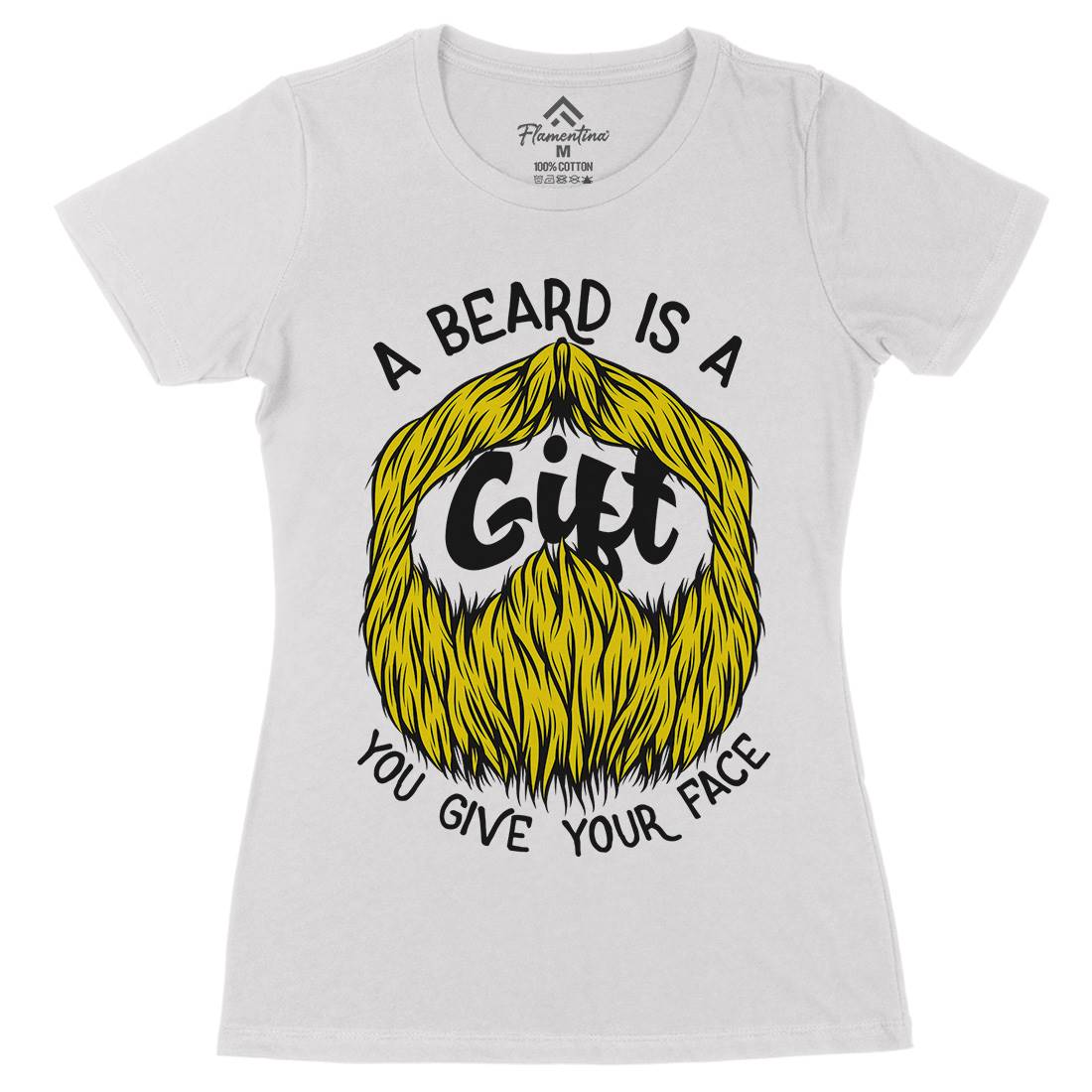 Beard Is A Gift Womens Organic Crew Neck T-Shirt Barber C804