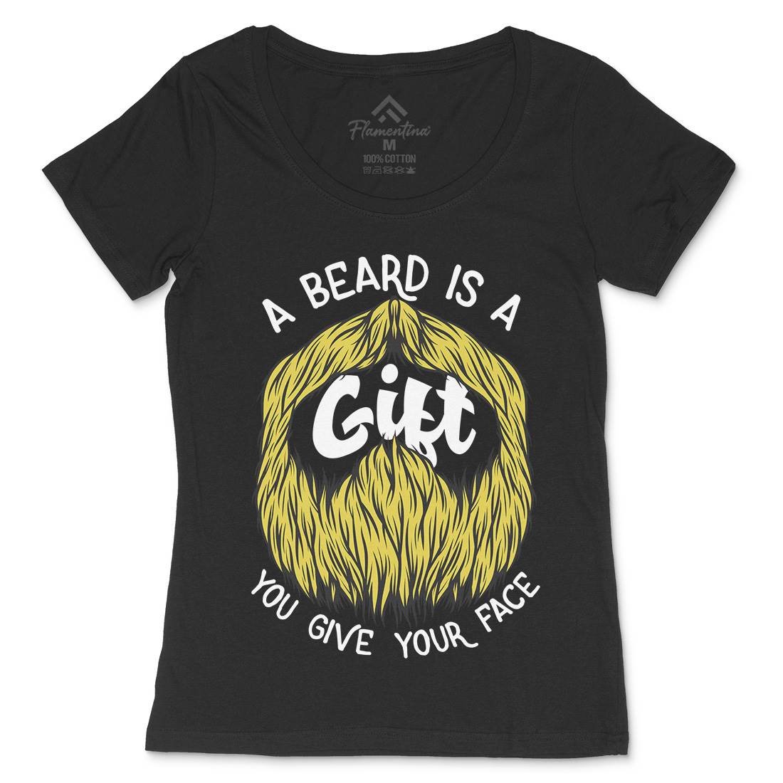 Beard Is A Gift Womens Scoop Neck T-Shirt Barber C804