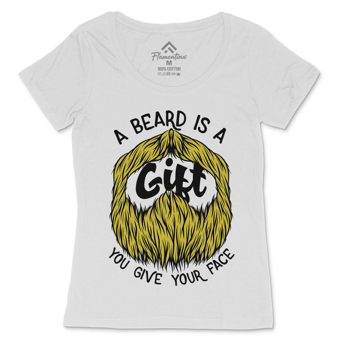 Beard Is A Gift Womens Scoop Neck T-Shirt Barber C804