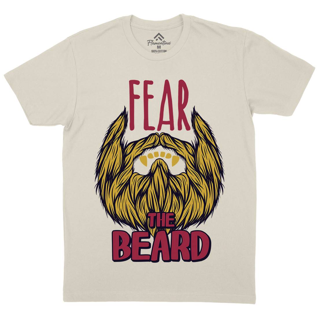 Fear The Beard Mens Organic Crew Neck T-Shirt Barber C805