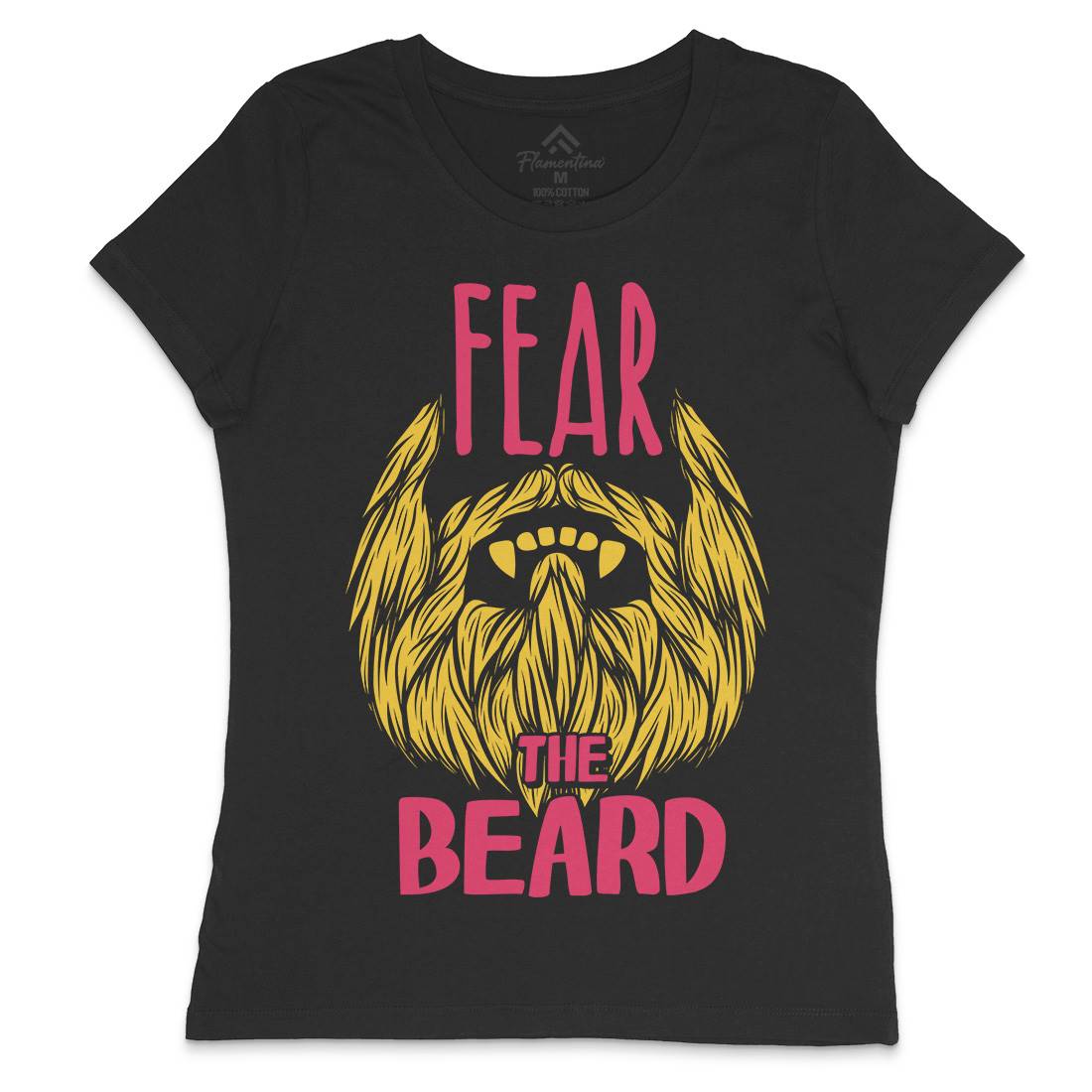 Fear The Beard Womens Crew Neck T-Shirt Barber C805