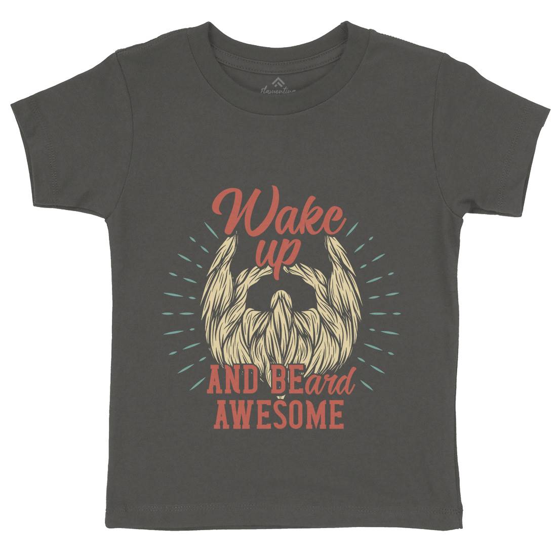 Wake Up Beard Kids Organic Crew Neck T-Shirt Barber C806