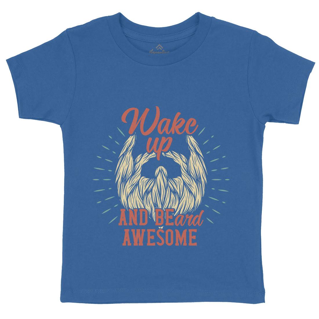 Wake Up Beard Kids Crew Neck T-Shirt Barber C806