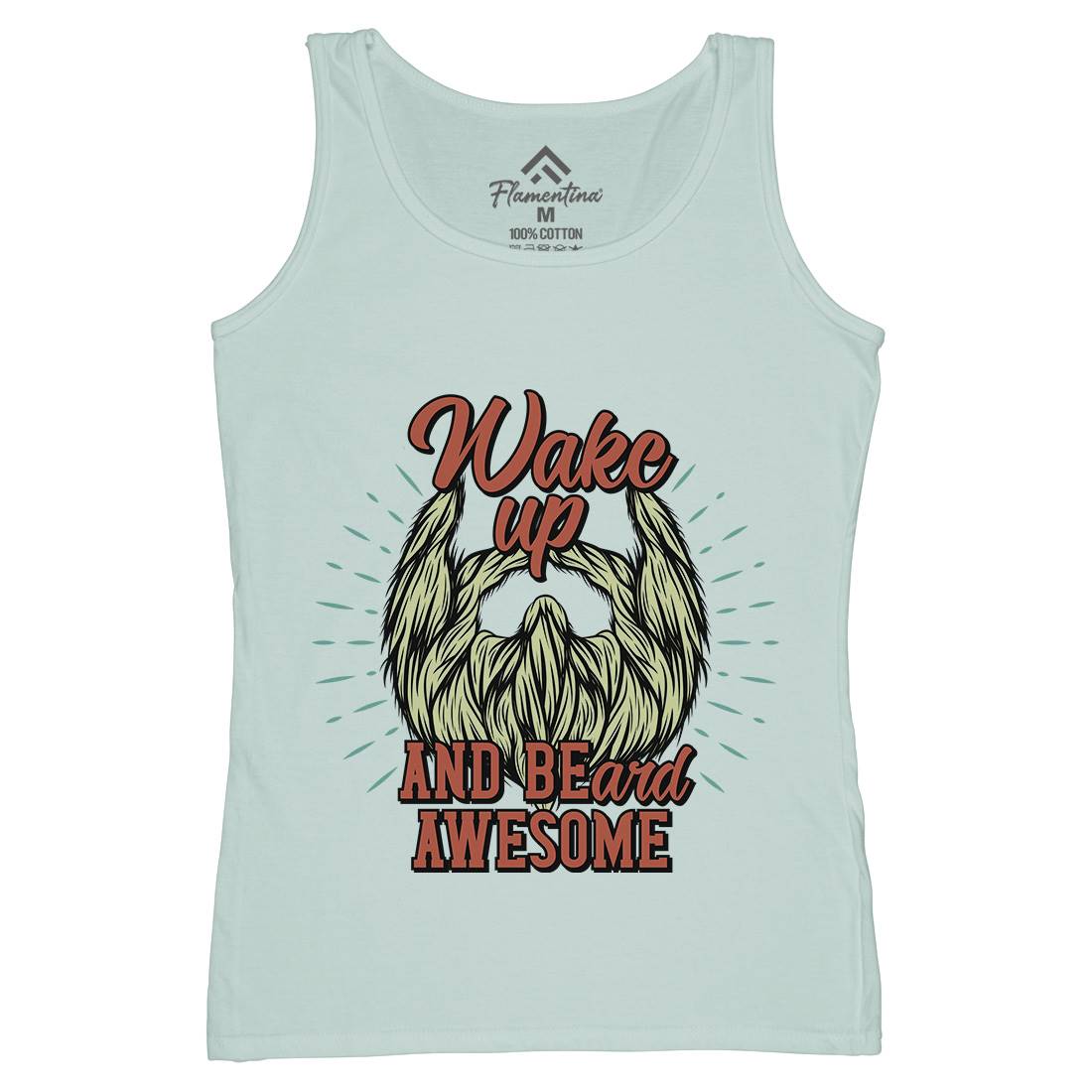 Wake Up Beard Womens Organic Tank Top Vest Barber C806