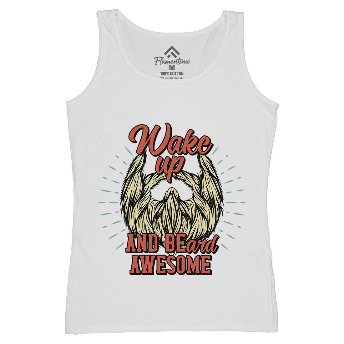 Wake Up Beard Womens Organic Tank Top Vest Barber C806
