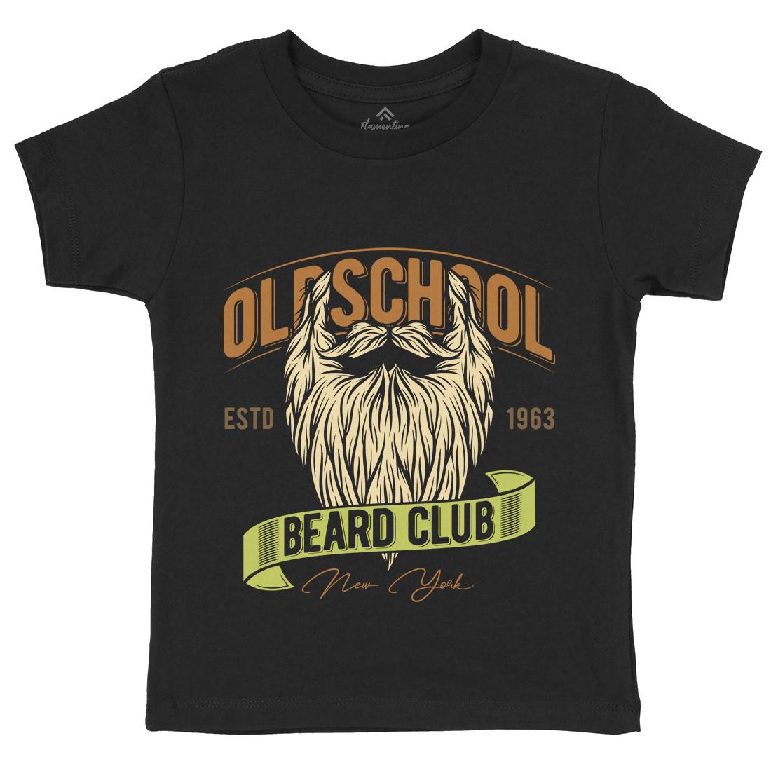 Oldschool Beard Club Kids Organic Crew Neck T-Shirt Barber C807