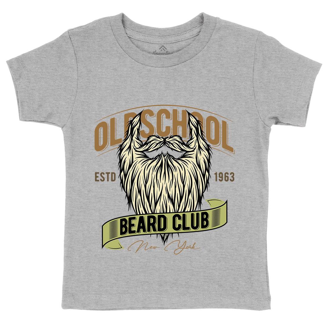 Oldschool Beard Club Kids Organic Crew Neck T-Shirt Barber C807