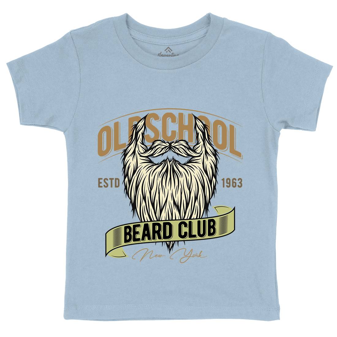 Oldschool Beard Club Kids Crew Neck T-Shirt Barber C807