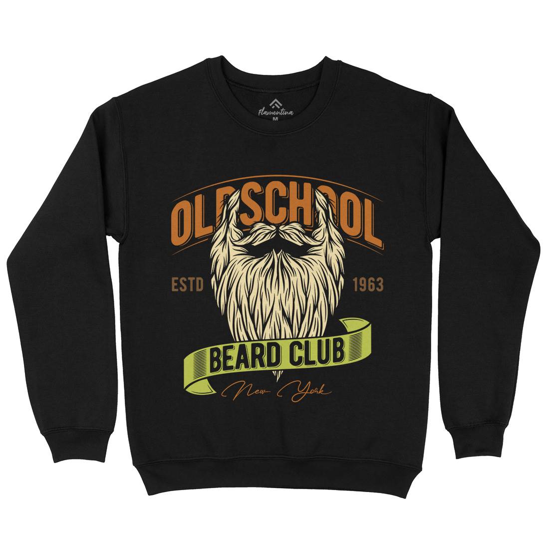 Oldschool Beard Club Mens Crew Neck Sweatshirt Barber C807
