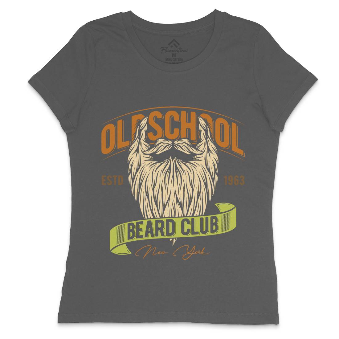 Oldschool Beard Club Womens Crew Neck T-Shirt Barber C807