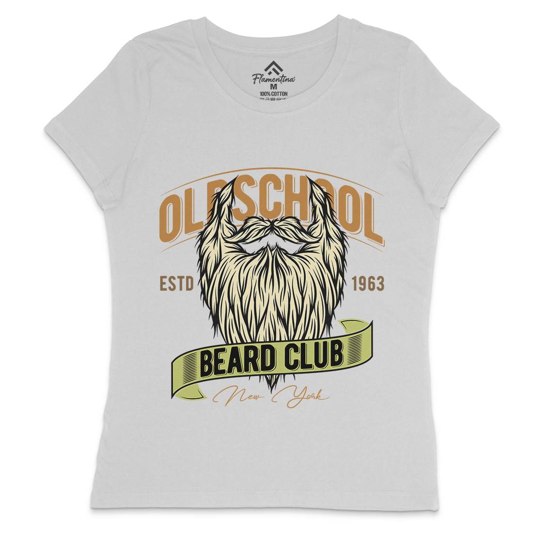 Oldschool Beard Club Womens Crew Neck T-Shirt Barber C807