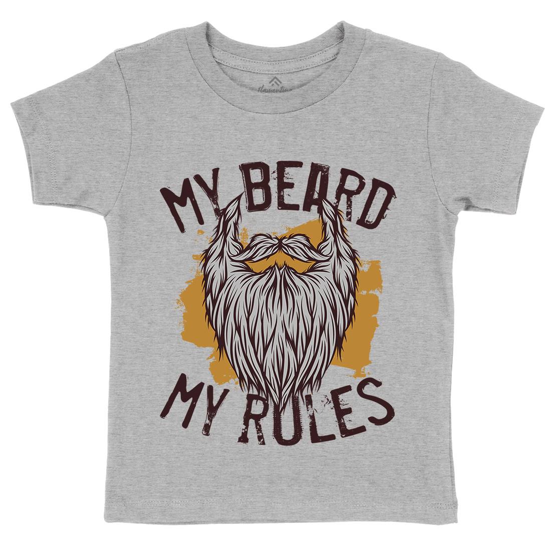 My Beard Rules Kids Crew Neck T-Shirt Barber C808