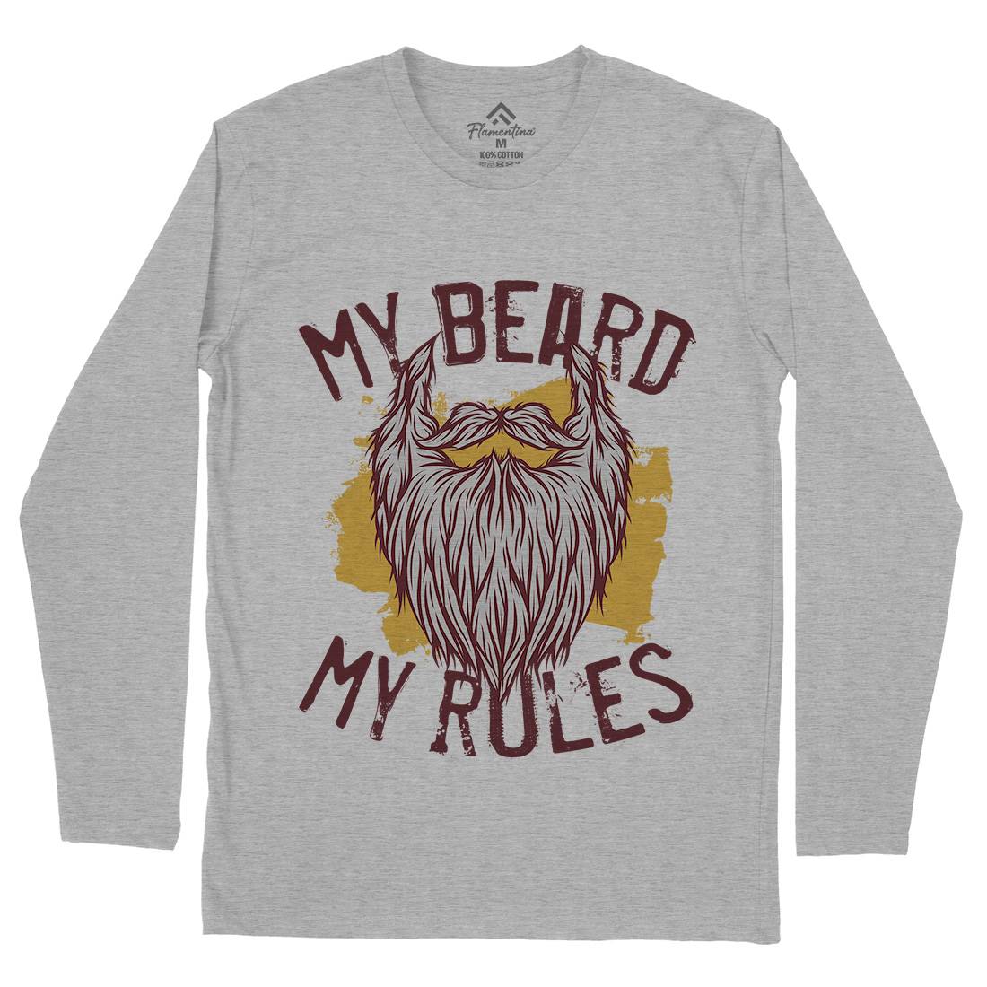 My Beard Rules Mens Long Sleeve T-Shirt Barber C808