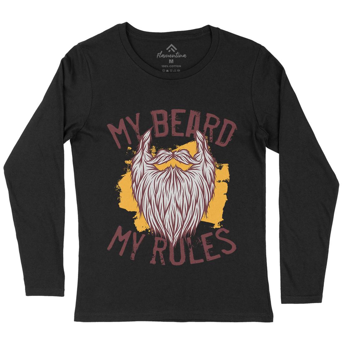 My Beard Rules Womens Long Sleeve T-Shirt Barber C808