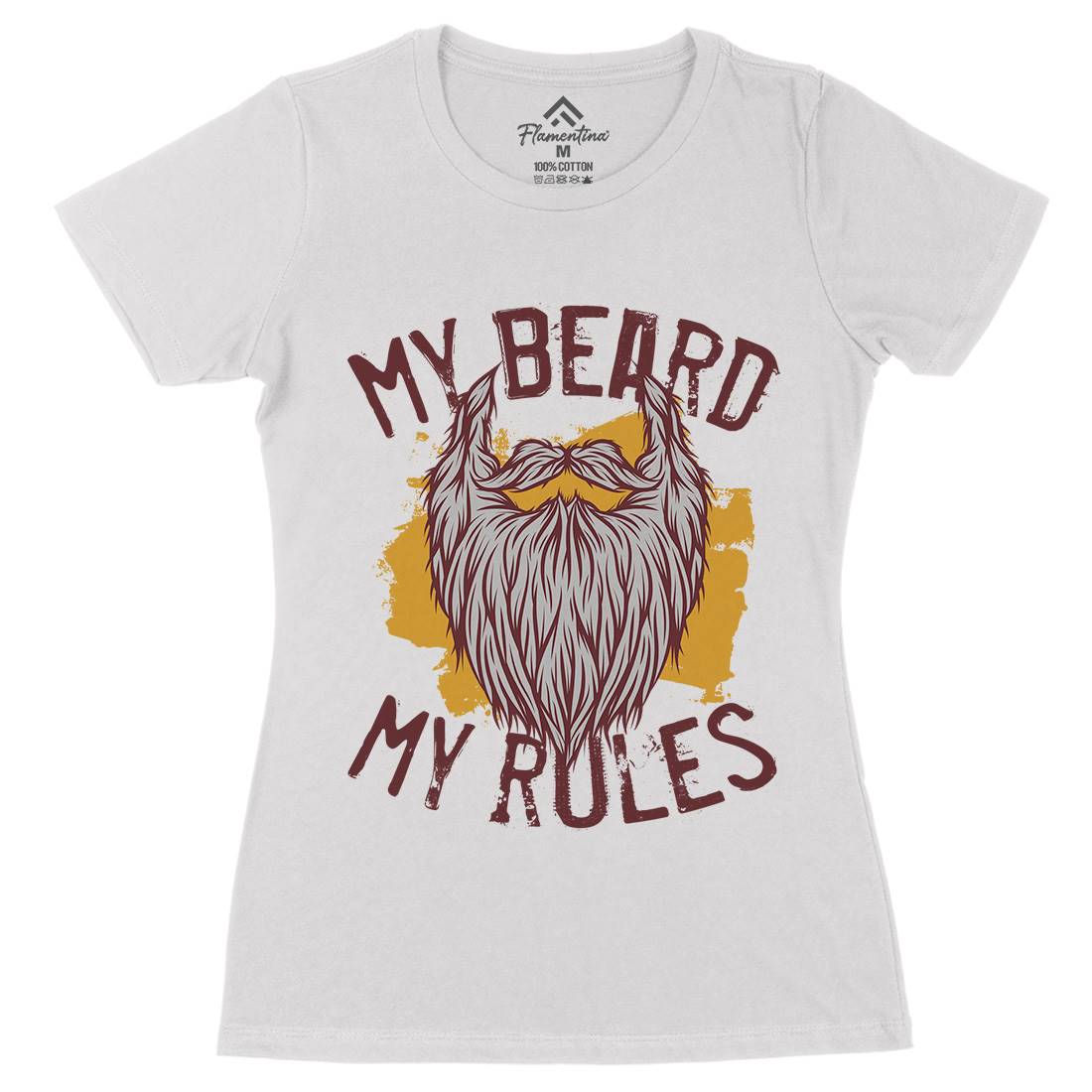 My Beard Rules Womens Organic Crew Neck T-Shirt Barber C808