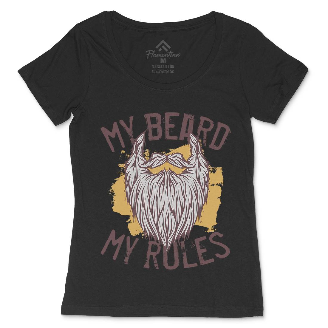 My Beard Rules Womens Scoop Neck T-Shirt Barber C808