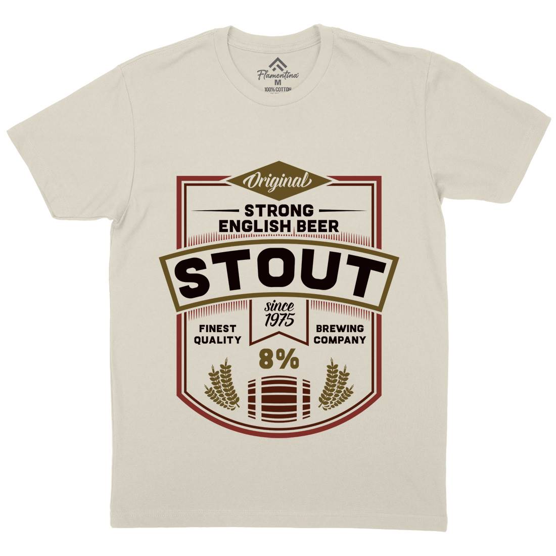 Beer Stout Mens Organic Crew Neck T-Shirt Drinks C809