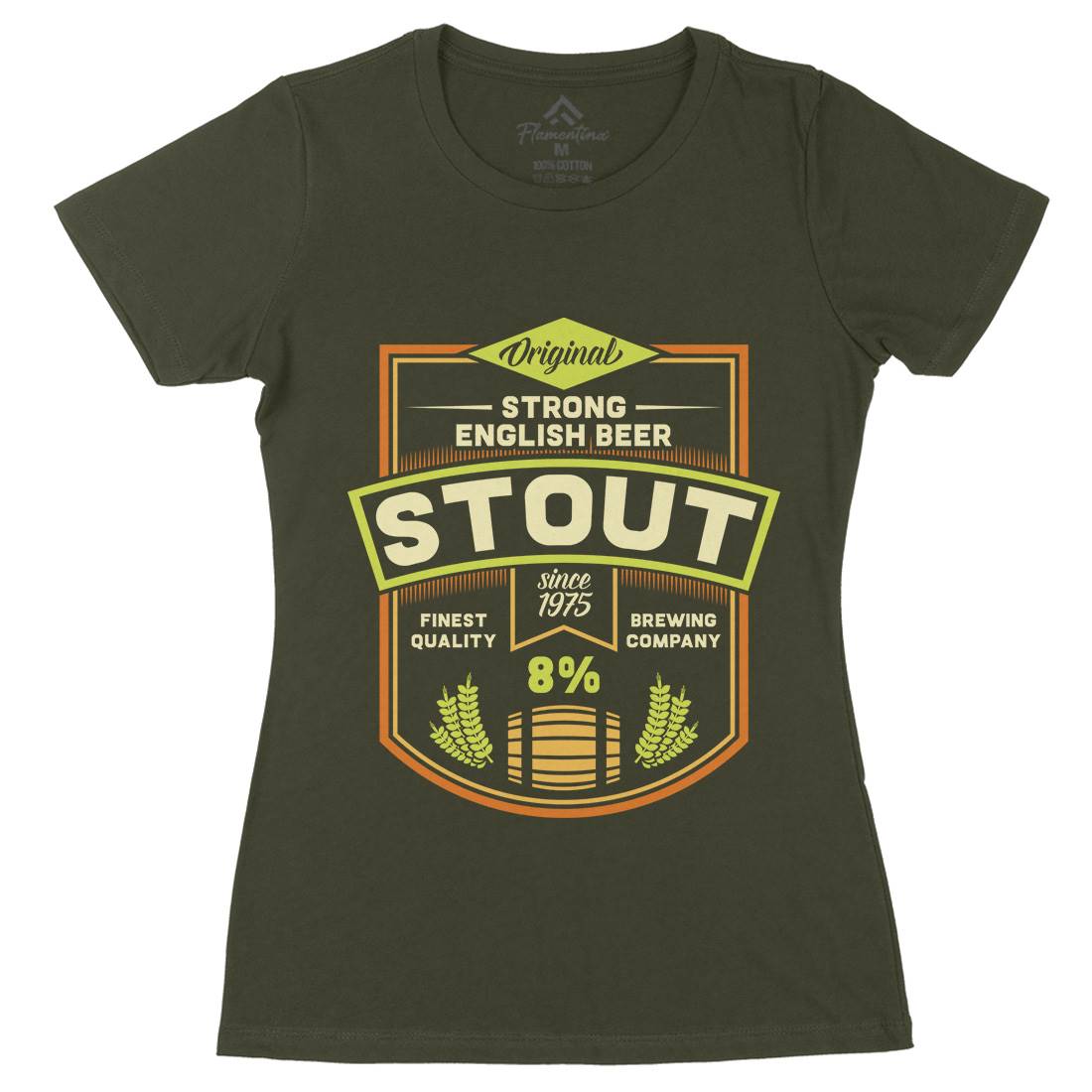 Beer Stout Womens Organic Crew Neck T-Shirt Drinks C809