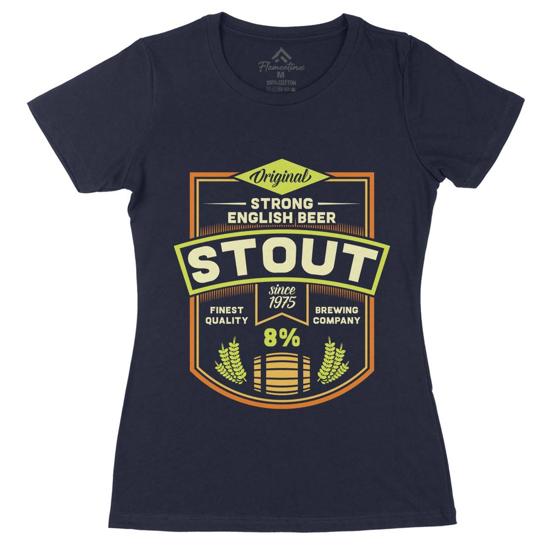 Beer Stout Womens Organic Crew Neck T-Shirt Drinks C809