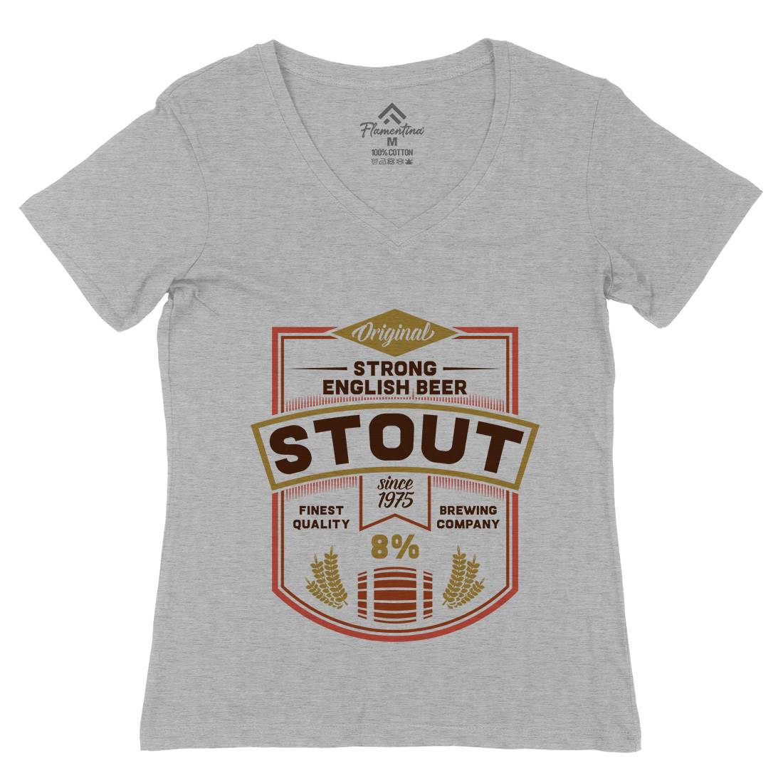 Beer Stout Womens Organic V-Neck T-Shirt Drinks C809