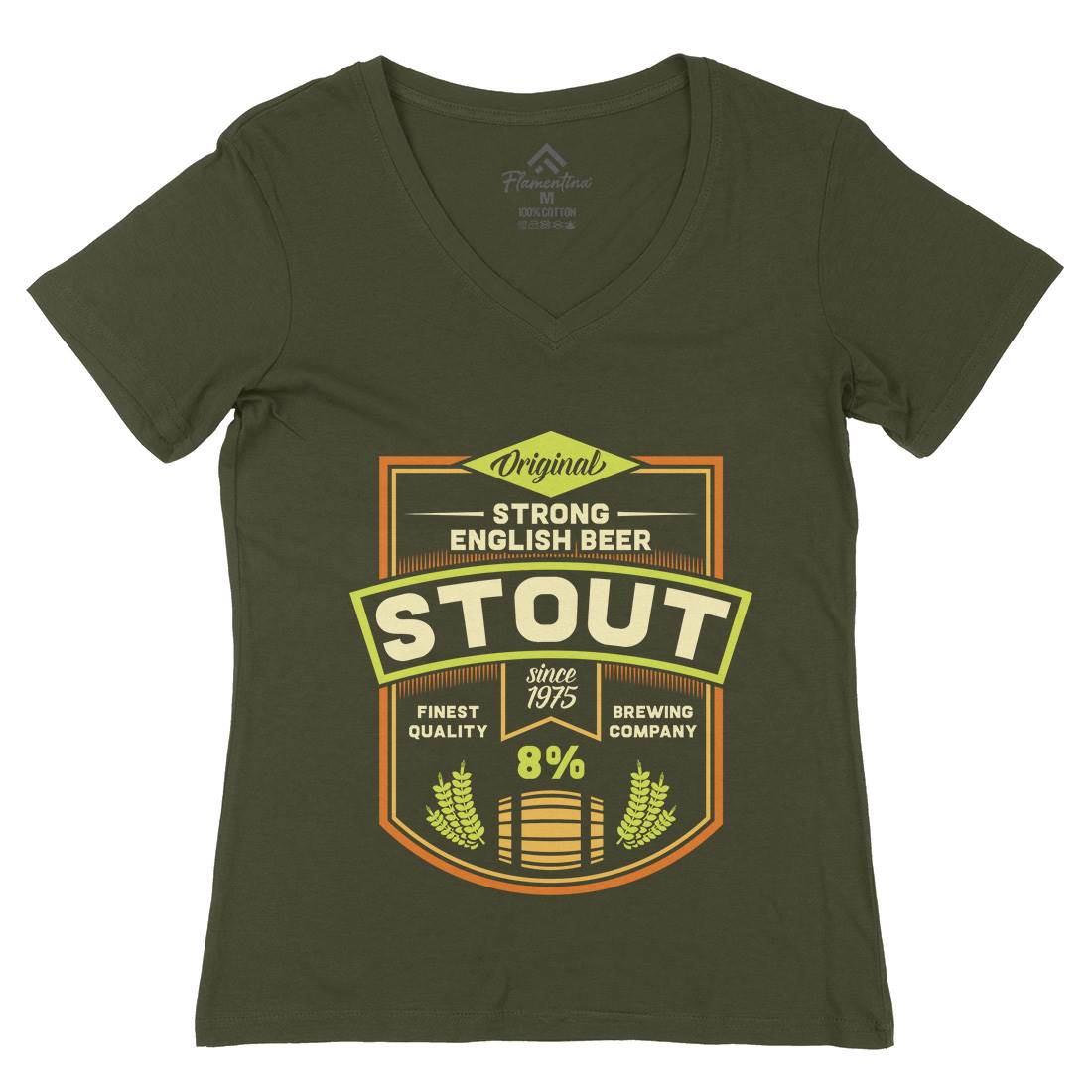Beer Stout Womens Organic V-Neck T-Shirt Drinks C809