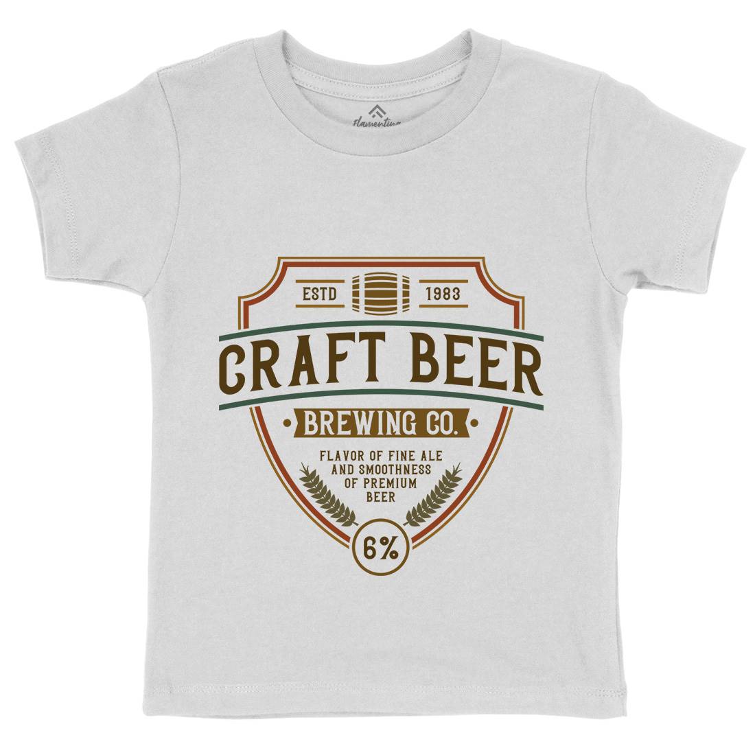 Craft Beer Kids Organic Crew Neck T-Shirt Drinks C810