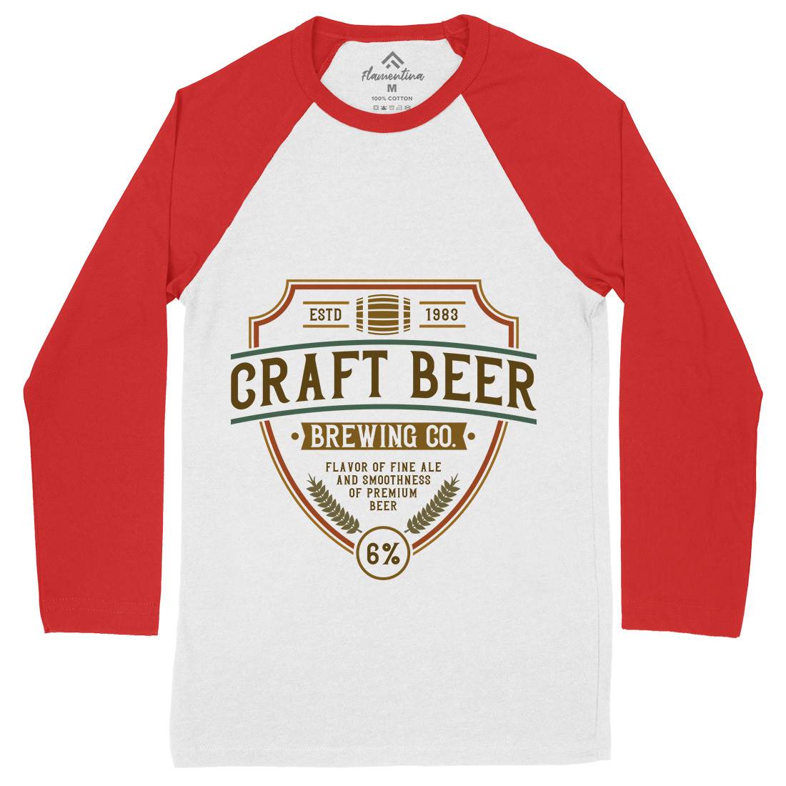 Craft Beer Mens Long Sleeve Baseball T-Shirt Drinks C810