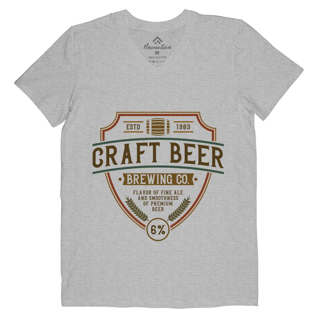 Craft Beer Mens Organic V-Neck T-Shirt Drinks C810
