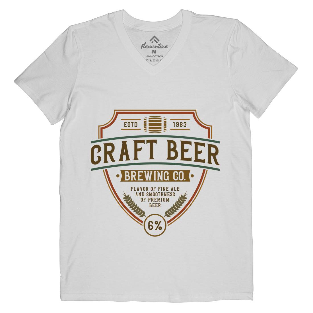 Craft Beer Mens Organic V-Neck T-Shirt Drinks C810