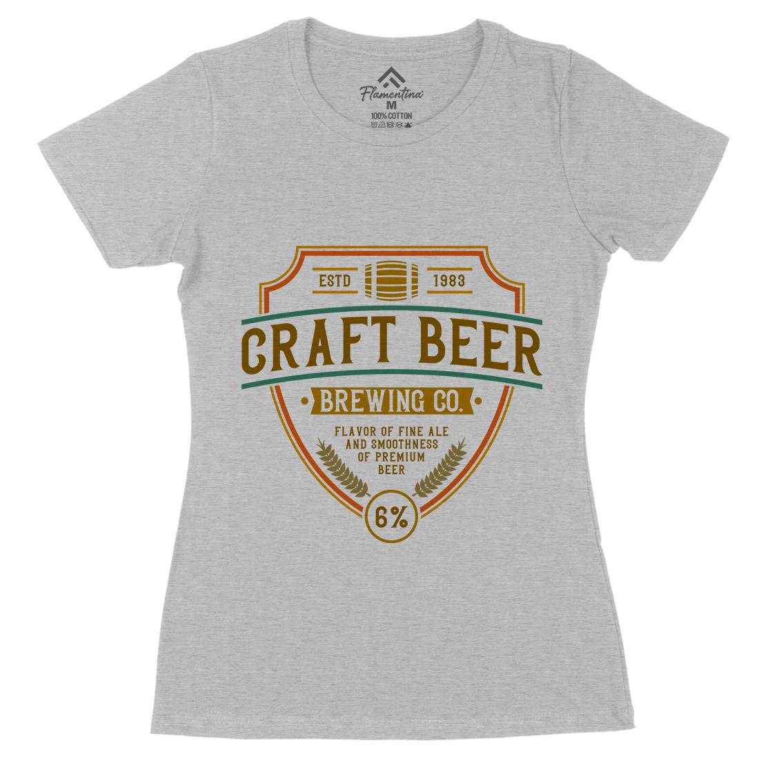 Craft Beer Womens Organic Crew Neck T-Shirt Drinks C810