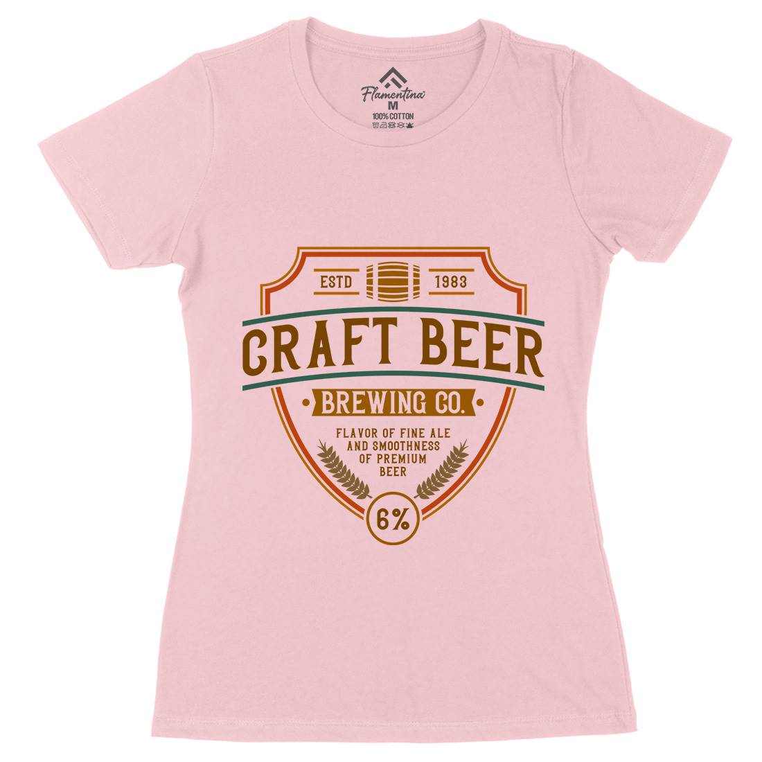 Craft Beer Womens Organic Crew Neck T-Shirt Drinks C810