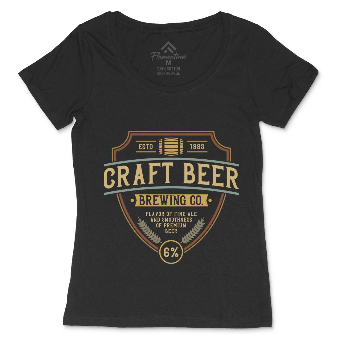 Craft Beer Womens Scoop Neck T-Shirt Drinks C810