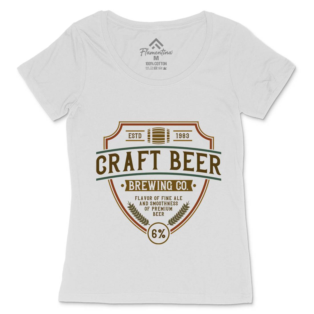 Craft Beer Womens Scoop Neck T-Shirt Drinks C810