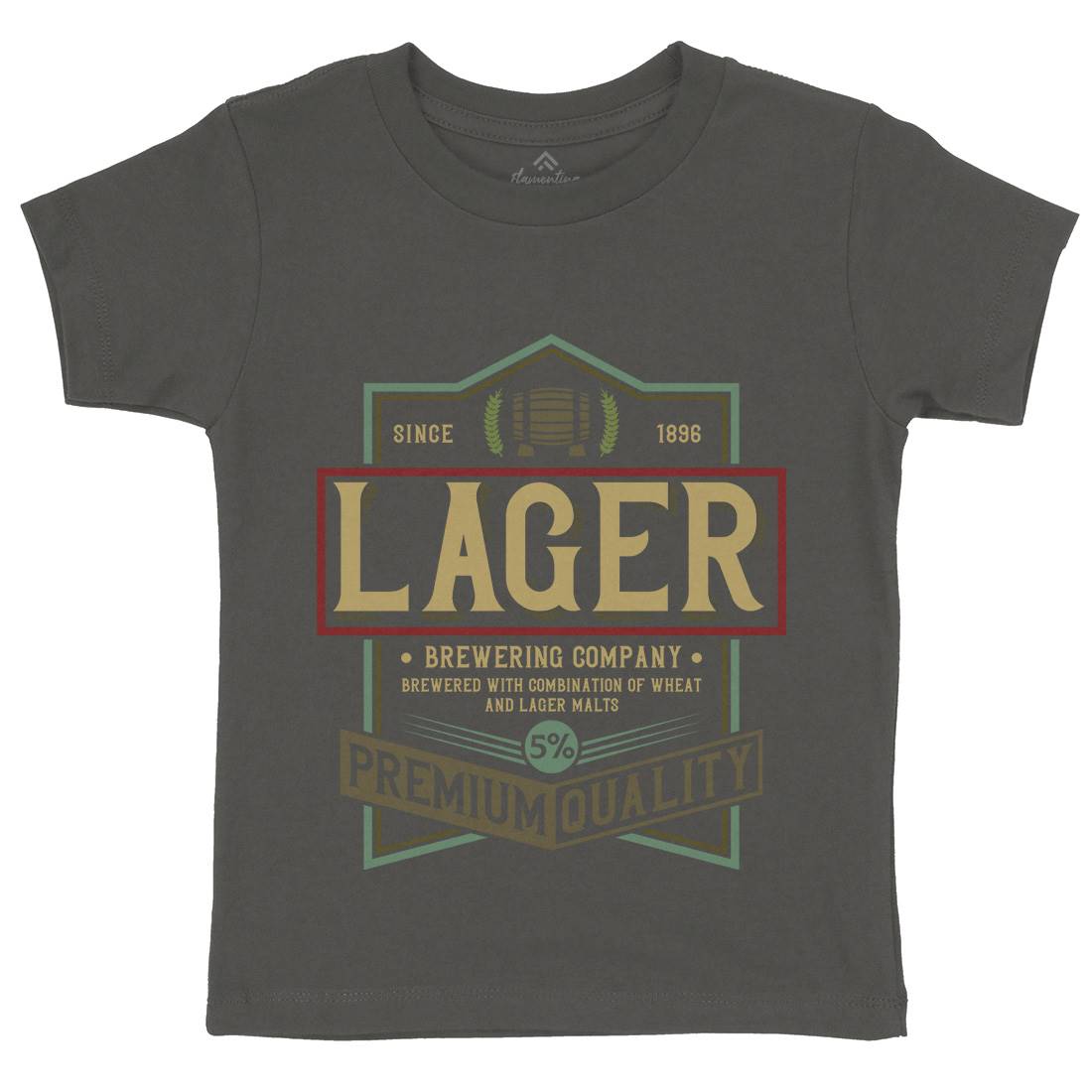 Lager Beer Kids Organic Crew Neck T-Shirt Drinks C811