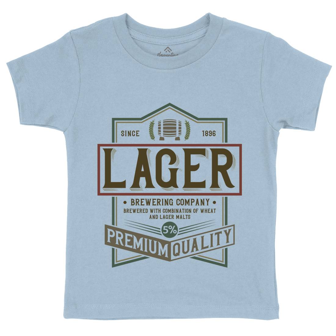 Lager Beer Kids Organic Crew Neck T-Shirt Drinks C811
