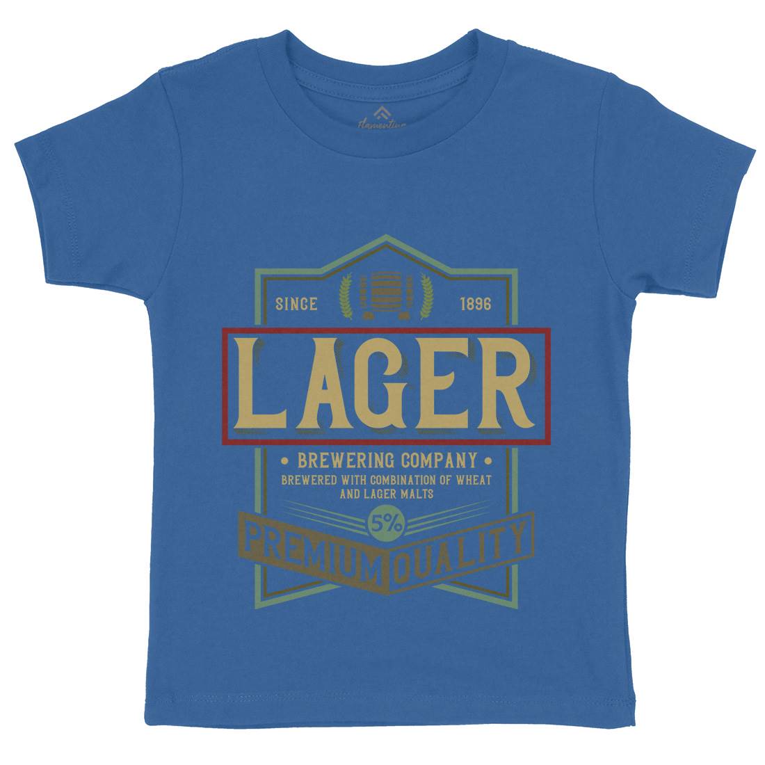 Lager Beer Kids Crew Neck T-Shirt Drinks C811