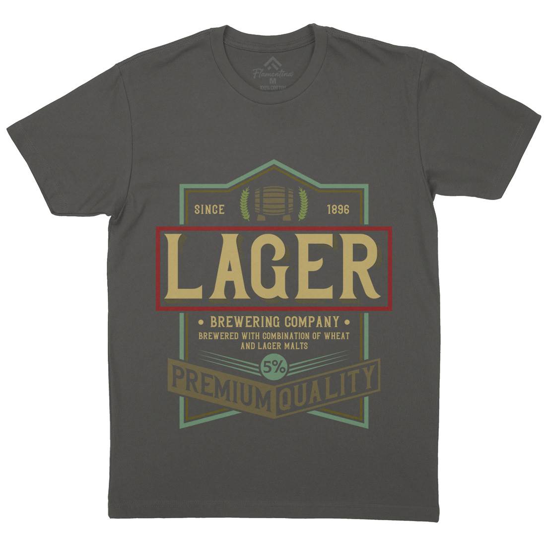 Lager Beer Mens Crew Neck T-Shirt Drinks C811