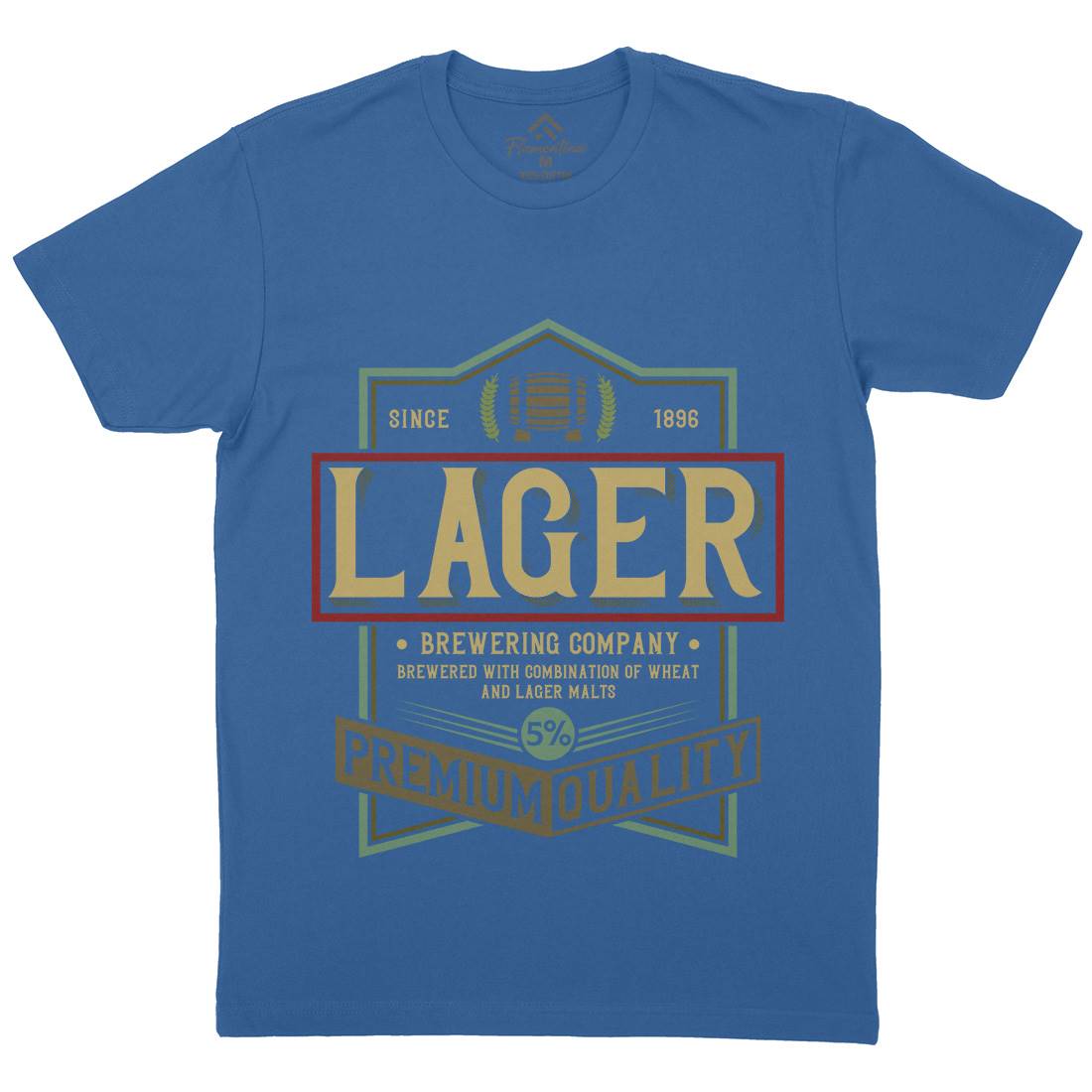 Lager Beer Mens Organic Crew Neck T-Shirt Drinks C811