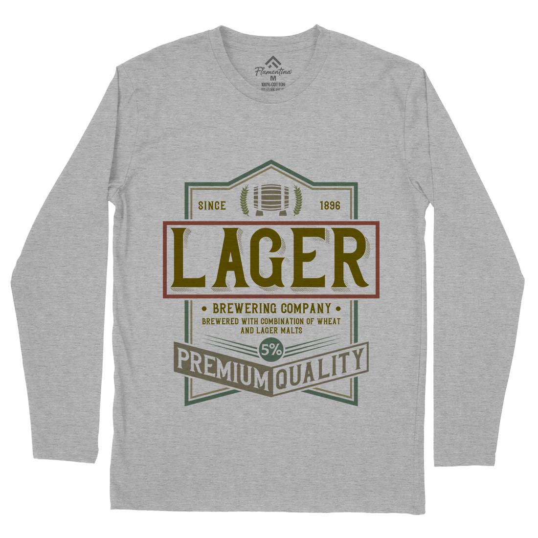 Lager Beer Mens Long Sleeve T-Shirt Drinks C811