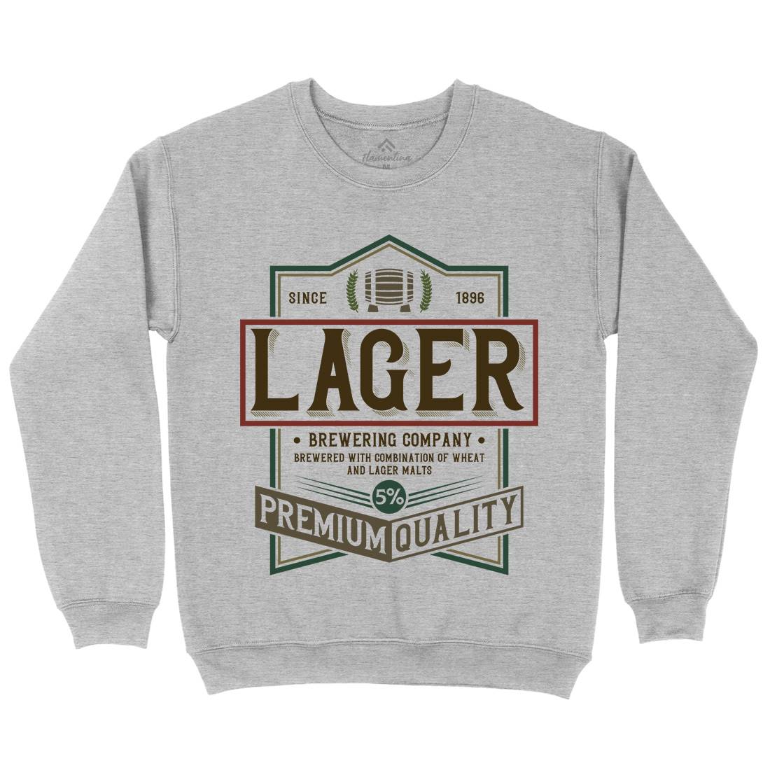 Lager Beer Mens Crew Neck Sweatshirt Drinks C811
