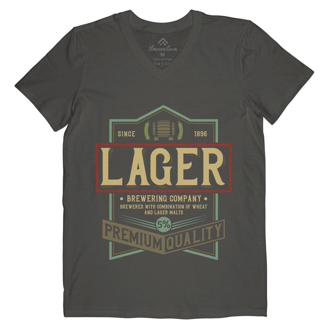 Lager Beer Mens V-Neck T-Shirt Drinks C811