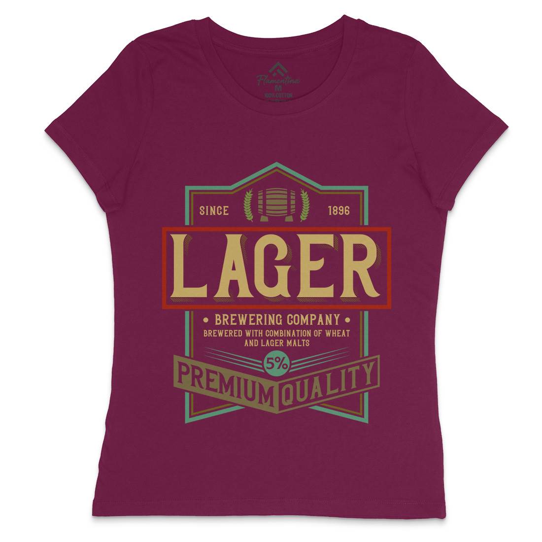Lager Beer Womens Crew Neck T-Shirt Drinks C811