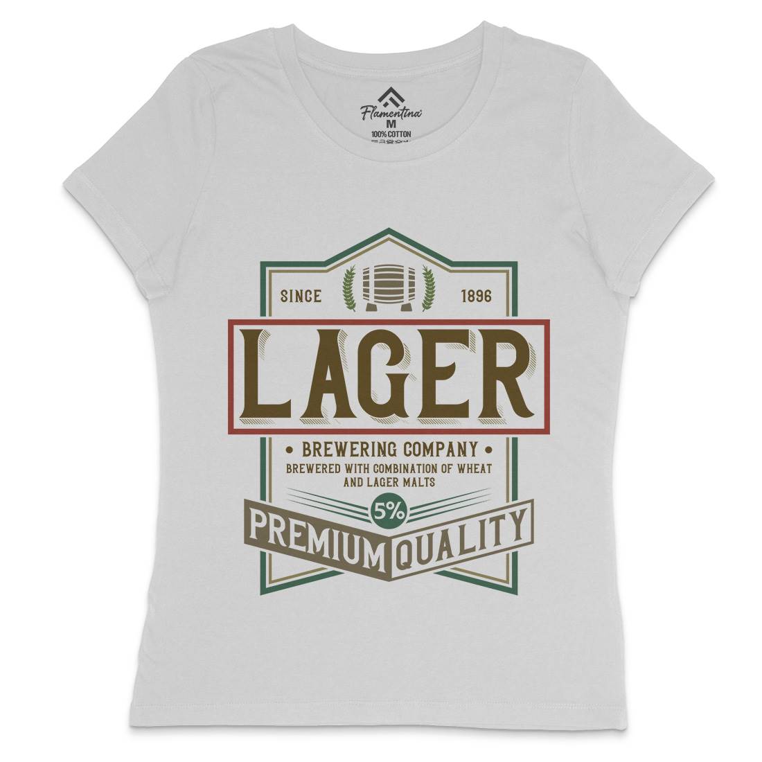 Lager Beer Womens Crew Neck T-Shirt Drinks C811