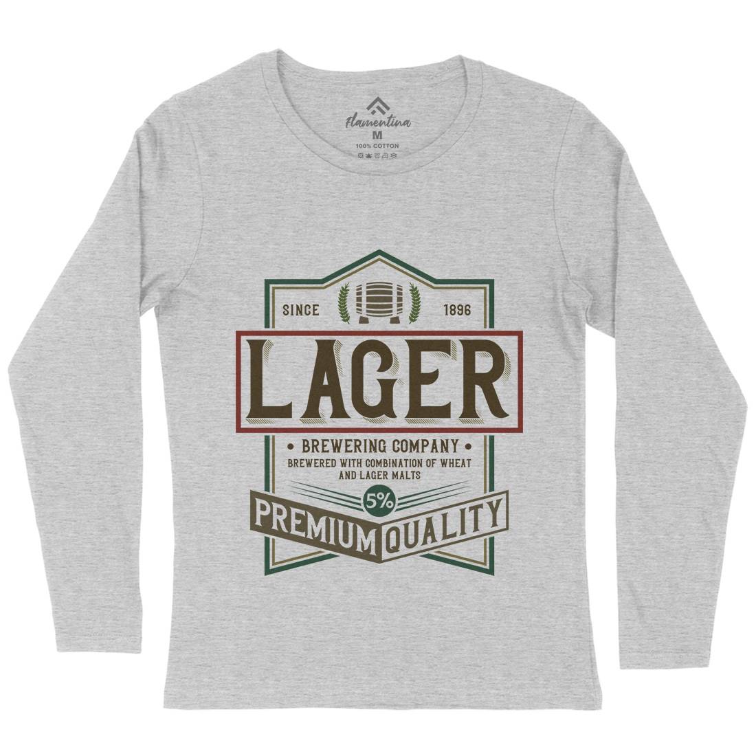 Lager Beer Womens Long Sleeve T-Shirt Drinks C811