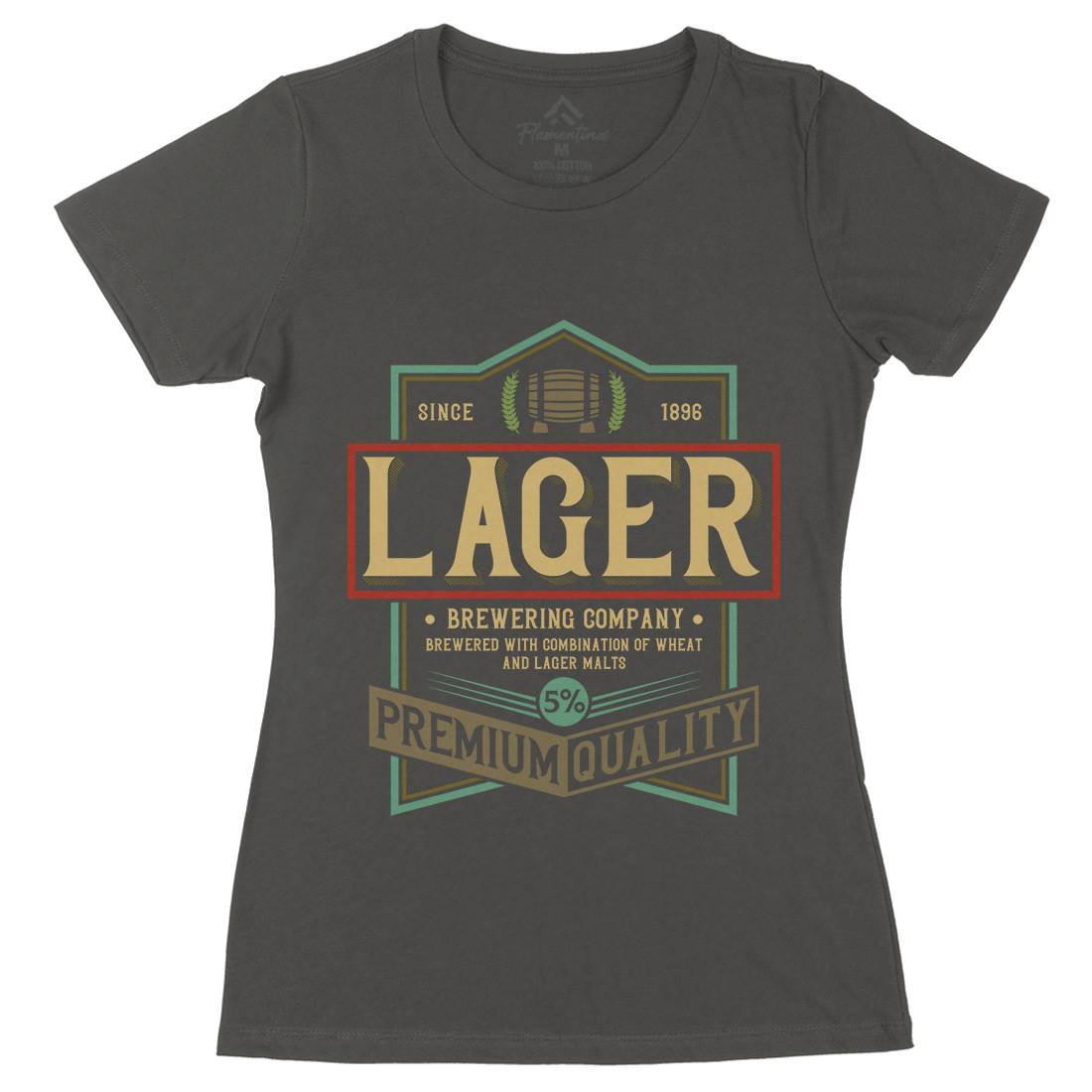Lager Beer Womens Organic Crew Neck T-Shirt Drinks C811