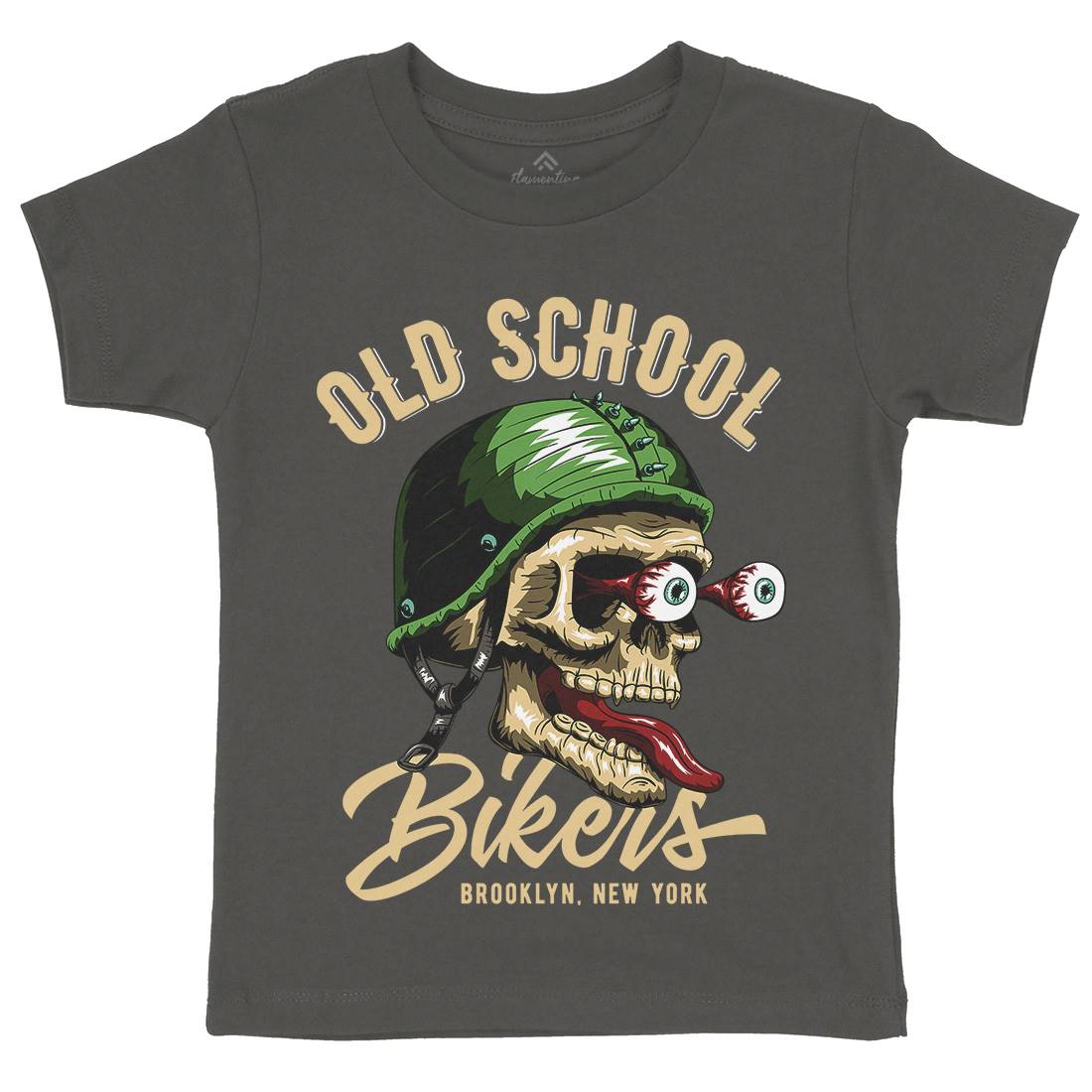 Oldschool Biker Kids Crew Neck T-Shirt Motorcycles C812